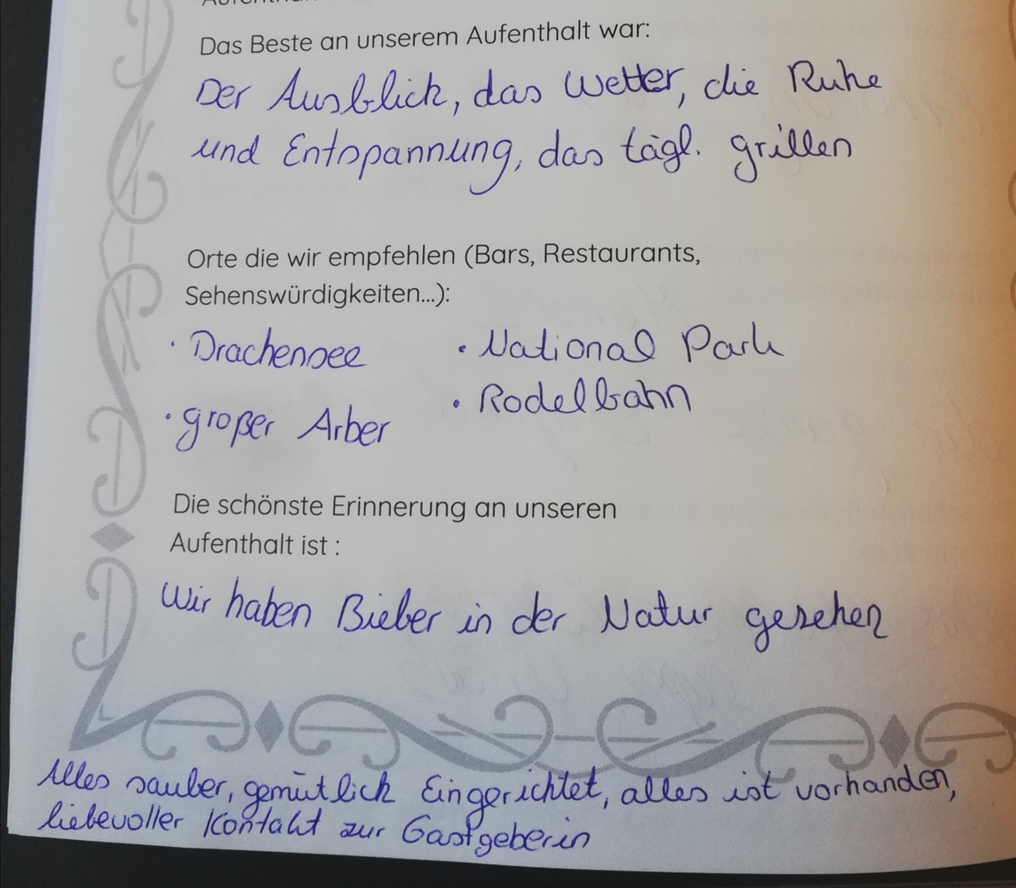 Ferienwohnung am See Gästebuch